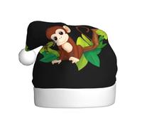 WHJSHOP Little monkey on the vine Printing Christmas Hat for Adult for men and women clothing headband for festive occasions