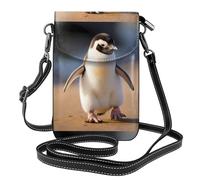 WHJSHOP Little Penguin Learning To Walk Picture Small Leather Women'S Crossbody Flip Phone Bag, Waterproof And Durable
