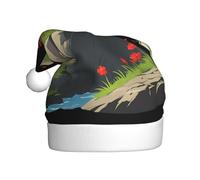 WHJSHOP Little red flowers on the cliff Picture Christmas Hat for Adult Halloween party usage