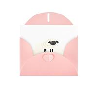 WHJSHOP Little sheep on the cloud Prints Greeting Card - Premium Pearlescent Paper, Double Sided Pearl Effect, Love Buckle Pearl Paper Envelope