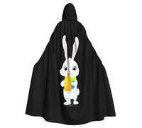 WHJSHOP Little white rabbit holding a fluorescent bottle Prints Halloween Adult Hooded Cloak No Zipper, Comfortable & Durable for Role-Playing