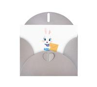 WHJSHOP Little white rabbit looking at the envelope Prints Greeting Card - Premium Pearlescent Paper, Double Sided Pearl Effect, Love Buckle Pearl Paper Envelope