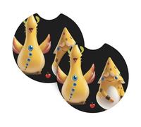 Whjshop Little Yellow Chicken Duck Pattern Car Interior Cup Holder Pad 2 Pc Waterproof & Quick for Cars, Trucks, Suvs, and Ships