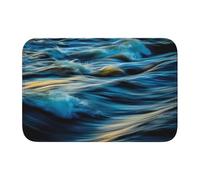 WHJSHOP Lock edge floor mat 40x60 in Dawn Ocean Waves Prints water-absorbent and non-slip soft and comfortable for bathroom and kitchen