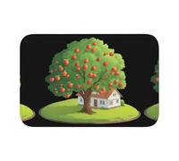 WHJSHOP Lock edge floor mat 40x60 in Fruit Trees Next To The Cottage Printed water-absorbent and non-slip soft and comfortable for bathroom and kitchen