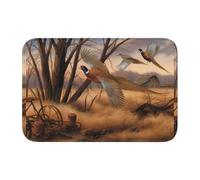 WHJSHOP Lock edge floor mat 40x60 in pheasant hunting Prints water-absorbent and non-slip soft and comfortable for bathroom and kitchen