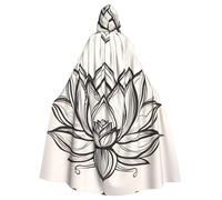 WHJSHOP Lotus Flower Namaste Picture Adult Hooded Cape Cloak for Halloween, Role-playing Costumes, and Theme Parties