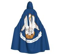 WHJSHOP Louisiana State Flag Prints Adult Hooded Cape Cloak for Halloween, Role-Playing, and Costume Parties