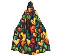 WHJSHOP Love flows again Pattern Halloween Adult Hooded Cloak No Zipper, Comfortable & Durable for Role-Playing