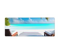 WHJSHOP Maldives Holidays Prints Extra Large Mouse pad, Computer Office Anti Slip Gaming Keyboard Thickened Version 12x31.5in
