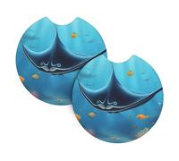 Whjshop Manta Ray and Fish Prints Car Interior Cup Holder Pad 2 Pc Waterproof & Quick for Cars, Trucks, Suvs, and Ships