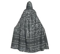 WHJSHOP Math Geometry Geek Calculus Prints Adult Hooded Cape Cloak for Halloween, Role-Playing, and Costume Parties