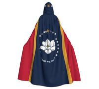WHJSHOP Mississippi State Flag Pattern Halloween Adult Hooded Cloak is a super large, comfortable, and durable cloak