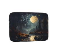 WHJSHOP Moon Stars and Planets Prints Portable Shockproof Laptop Sleeve Case for Men and Women Business Travel, and Office Daily Use