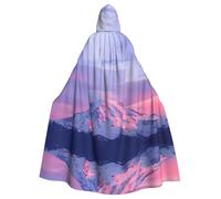 WHJSHOP Mount at Sunset Prints Hooded Cloak - Dramatic Long-Sleeve Cosplay Layer
