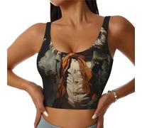 WHJSHOP Mr. Dancing Tiger Pattern Women's Sports Vest for Yoga, Workout, and Fitness - Comfortable and Breathable, Black, X-Large