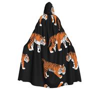 WHJSHOP Multiple tigers walking Pattern Halloween Adult Hooded Cloak ensuring easy care and long-lasting use