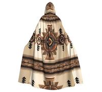 WHJSHOP Native American Painting Prints Hooded Cloak - Long Sleeves, Comfortable Cosplay Layer