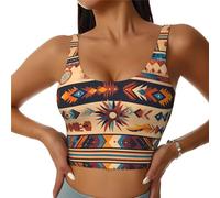 WHJSHOP native american patterns Pattern Women's Sports Vest for Yoga, Workout, and Fitness - Comfortable and Breathable, Black, XL