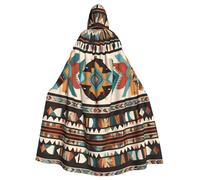 WHJSHOP Native American Patterns Picture Halloween Adult Hooded Cape Cloak For Role-Playing, Stage Costumes, Parties Easy Care