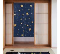 WHJSHOP Navy Blue Sky and Stars Picture Door curtain partition splicing privacy protection suitable for kitchen, bathroom, room 34x56in
