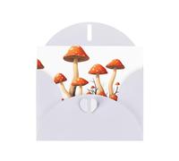 WHJSHOP New mushrooms on dead trees Prints Greeting Card - Premium Pearlescent Paper, Double Sided Pearl Effect, Love Buckle Pearl Paper Envelope