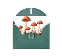 WHJSHOP New mushrooms on dead trees Prints Greeting Card - Premium Pearlescent Paper, Double Sided Pearl Effect, Love Buckle Pearl Paper Envelope