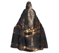 WHJSHOP New York Fashion City Picture Halloween Adult Hooded Cloak No Zipper, Comfortable & Durable for Role-Playing