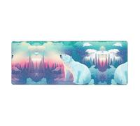 WHJSHOP Northern Lights Polar Bear Pattern Extra Large Mouse pad Mousepad 12x31.5in for Desktop Computers, laptops, Personal Computers