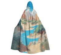 WHJSHOP oasis in the desert Pattern Halloween Adult Hooded Cloak is a super large, comfortable, and durable cloak