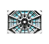 WHJSHOP Octagon Building Printed Durable placemat, waterproof, easy to clean, heat-resistant, anti slip placemat set