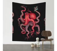 WHJSHOP Octopus Intertwined Prints Original Wall Decor Throw 60x51in - Boho Tapestry for Bedroom Dorm Room Beach Blanket Picnic Blanket