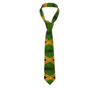 WHJSHOP Old Jamaican Flag Prints Men's Necktie - Stylish and Durable Polyester Fiber Tie for Business, Daily Life, and Special Occasions, Black, One Size