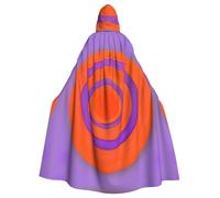 WHJSHOP Orange circle centre Pattern Halloween Adult Hooded Cloak No Zipper, Comfortable & Durable for Role-Playing