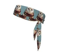 WHJSHOP Owl Wearing A Scarf Pattern Sports Headscarf, Casual Headband, Elastic, Sweat Absorbing, Adjustable, Anti Slip