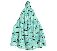 WHJSHOP Pacific Ocean whale Prints Hooded Cloak - Long, Comfortable Cosplay Throw