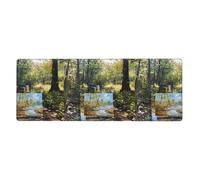 WHJSHOP Painting Board Next to The Stream Prints Extra Large Mouse pad, Computer Office Anti Slip Gaming Keyboard Thickened Version 12x31.5in