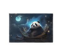 WHJSHOP Panda and Moon Prints Placemats Set of 6 12x18in - Transform Your Table into a Cozy Haven for Memorable Meals