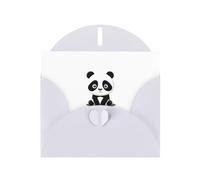 WHJSHOP Panda with dark circles under eyes Prints Greeting Card - Premium Pearlescent Paper, Double Sided Pearl Effect, Love Buckle Pearl Paper Envelope