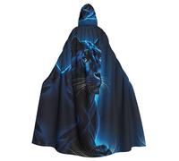 WHJSHOP Panther With Blue Eyes Pattern Halloween Adult Hooded Cloak is a super large, comfortable, and durable cloak