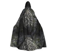WHJSHOP Patterns on stone Prints Halloween Adult Hooded Cloak No Zipper, Comfortable & Durable for Role-Playing
