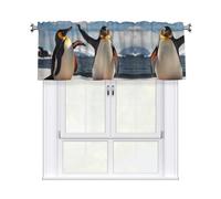 WHJSHOP Penguin Dabbing Prints Cozy Kitchen Window Layer - 54x18 Inch Peach Skin Valance with Filtered Light