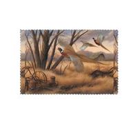 WHJSHOP pheasant hunting Picture Placemats for Dining Table Set of 6 Thick and Sturdy Design for Excellent Wear Resistance, Good Wrinkle Resistance