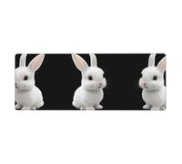 WHJSHOP Pink and White Rabbit Pattern Extra Large Mouse pad Mousepad 12x31.5in for Desktop Computers, laptops, Personal Computers