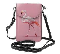 WHJSHOP Pink Flamingo Picture Small Leather Women'S Crossbody Flip Phone Bag, Waterproof And Durable