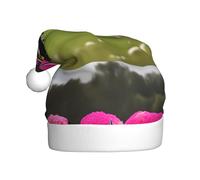 WHJSHOP Pink Flower Show Steer Cows Cattle Printing Christmas Hat for Adult for men and women clothing headband for festive occasions