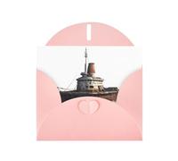 WHJSHOP Pink Greeting Card Abandoned large ship Printing Perfect for Valentine's Day, Wedding Anniversary & Party Invitations