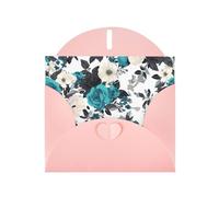 WHJSHOP Pink Greeting Card Black White Teal Gray Rose Flowers Printing Perfect for Valentine's Day, Wedding Anniversary & Party Invitations