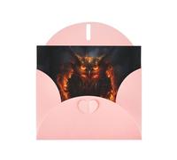 WHJSHOP Pink Greeting Card Burning Owl Printing Perfect for Valentine's Day, Wedding Anniversary & Party Invitations