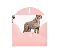 WHJSHOP Pink Greeting Card Cheetah Printing Perfect for Valentine's Day, Wedding Anniversary & Party Invitations